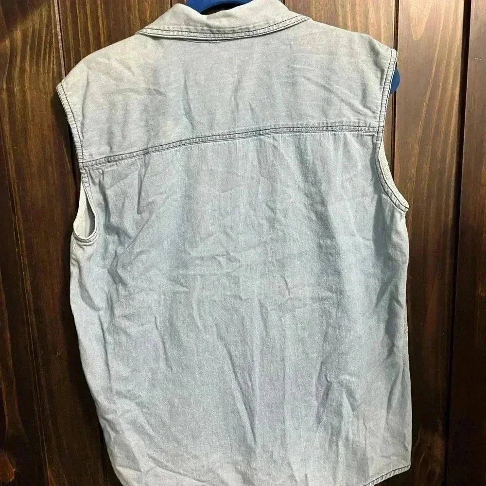 Vintage Denim Animal Embroidered sleeveless shirt Size:XL - Picture 5 of 5
